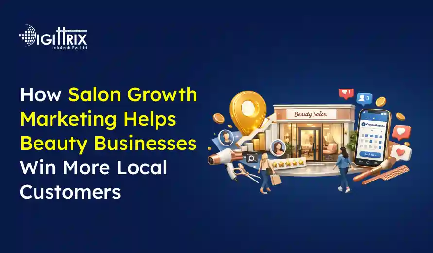 image showing how salon growth marketing helps beauty businesses attract more local customers with social media and online booking.