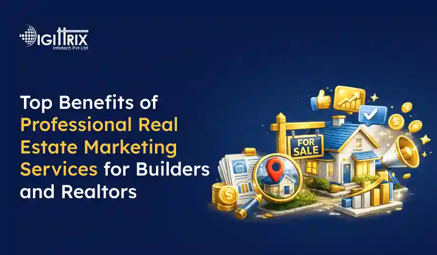 Promotional banner highlighting the top benefits of professional real estate marketing services for builders and realtors