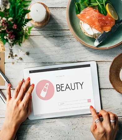 Customer using a beauty service booking platform