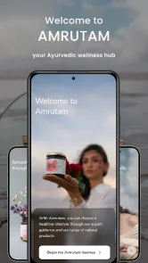 Amrutam app welcome screen