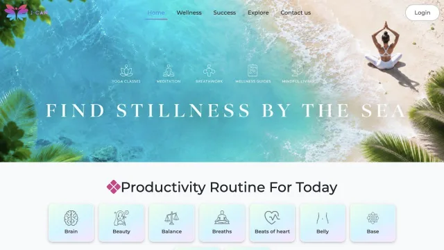 I-CAN Genes homepage with wellness categories and guided daily routines