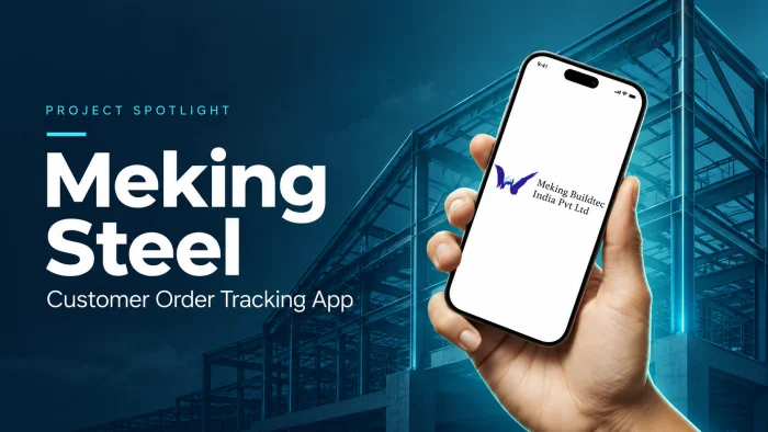 Presentation artwork for the Meking Steel customer order-tracking app