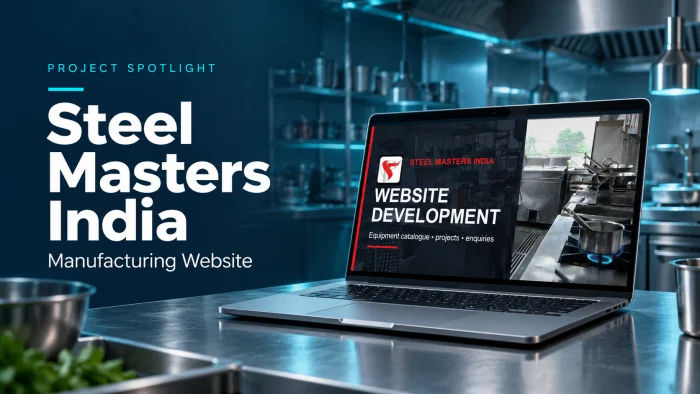 Presentation artwork for the Steel Masters India commercial-kitchen equipment website