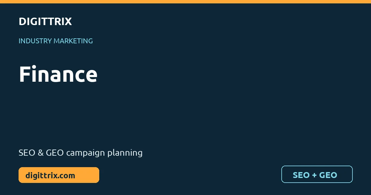 Finance SEO and GEO marketing by Digittrix