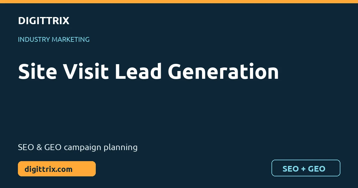 Site Visit Lead Generation SEO and GEO marketing by Digittrix