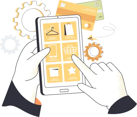 Mobile app development strategy and planning illustration