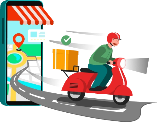 On-demand app development banner showing a mobile service marketplace experience