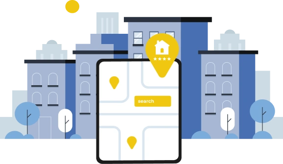 On-demand app development banner showing a mobile service marketplace experience