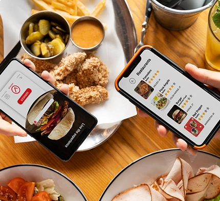Beauty professional using a mobile application to manage salon services