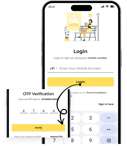 Smooth Ride login and OTP verification product screen